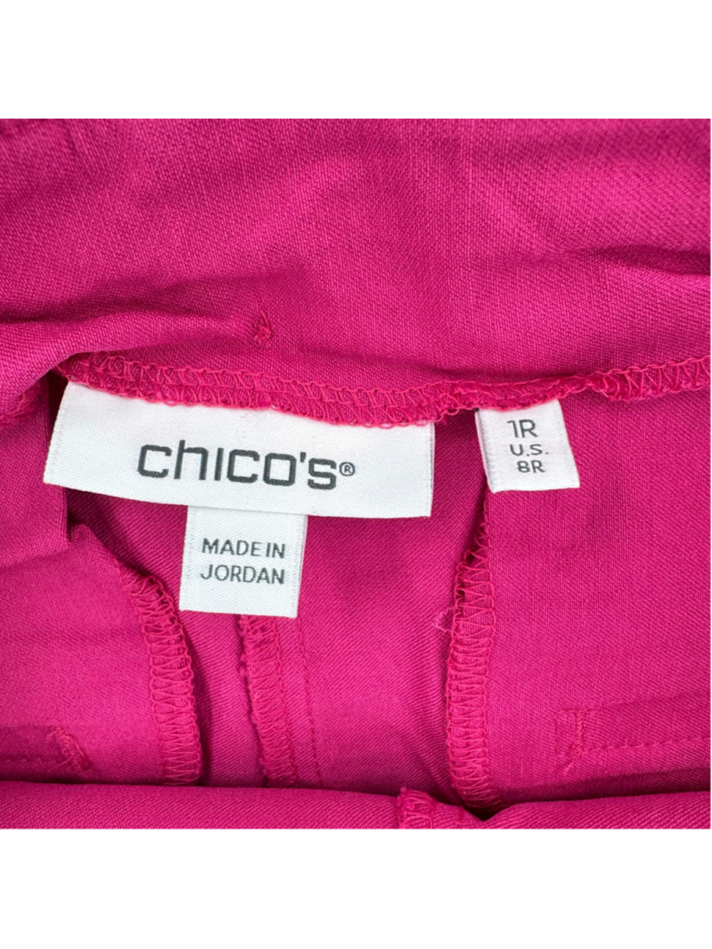 Chico’s Hot Pink Skort Fold Over Front Size 1/8 Barbie Feminine Summer Vacation - Picture 4 of 5